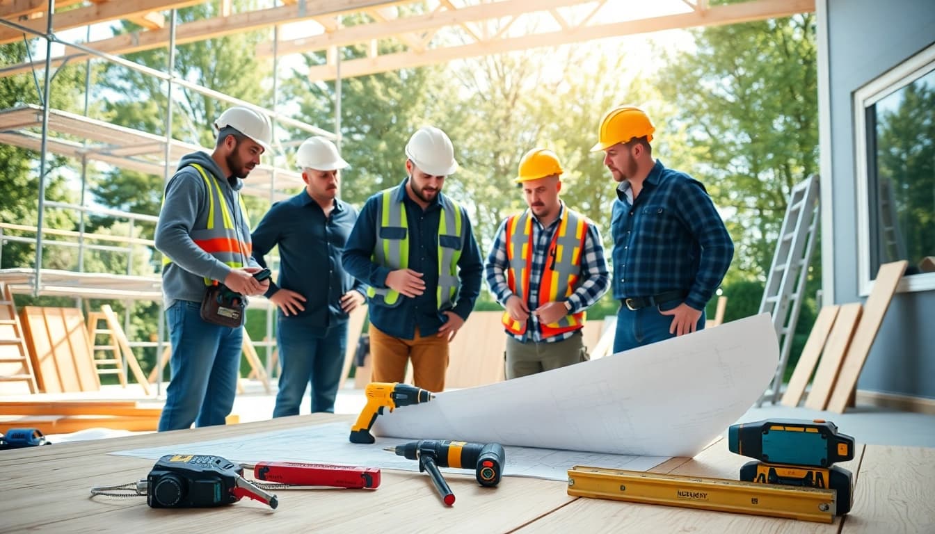 New Jersey General Contractor collaborating with a team on a home renovation project.