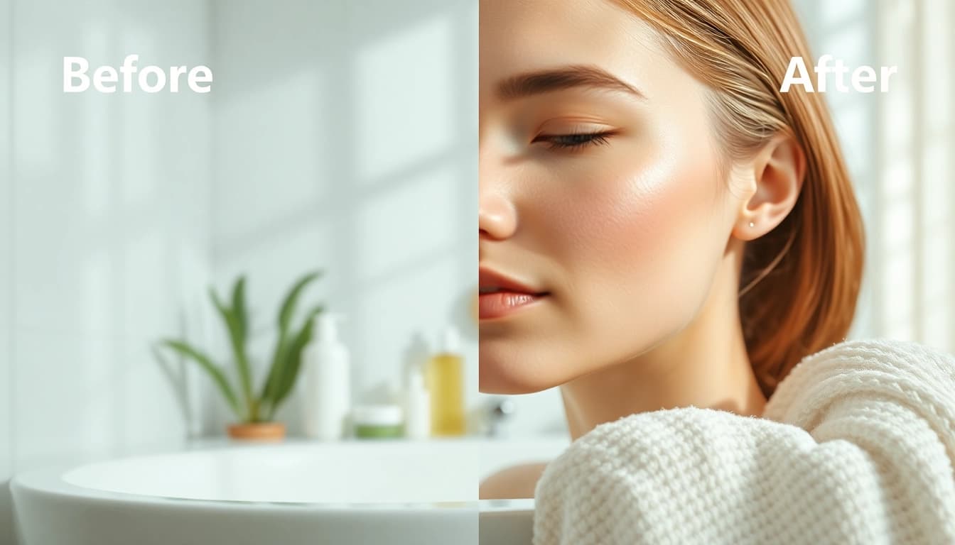 Before and after visuals of anal bleaching showcasing smooth skin results.