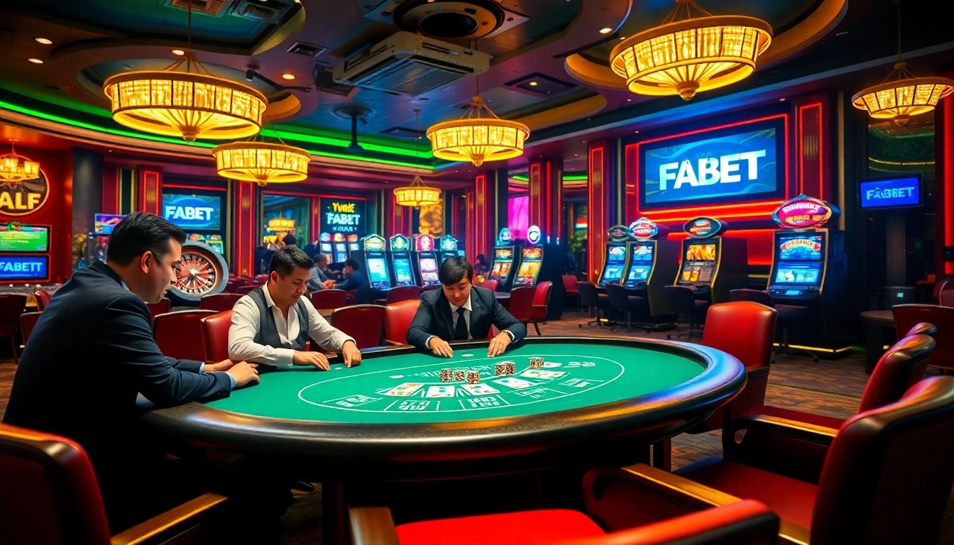 Experience the thrill of FABET with professional gamblers at a high-stakes poker table.
