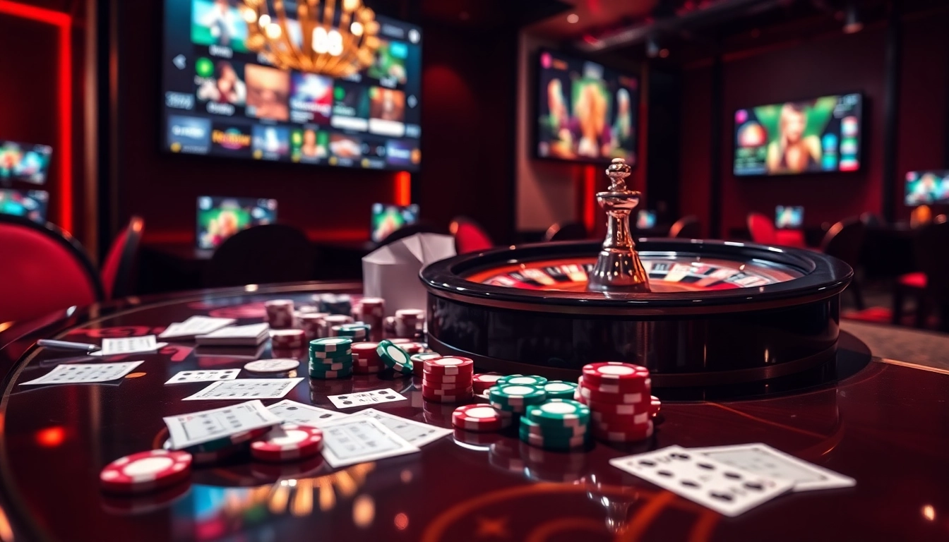 Register for B8 in an upscale casino scene with poker chips, roulette wheel, and elegant gaming interface.