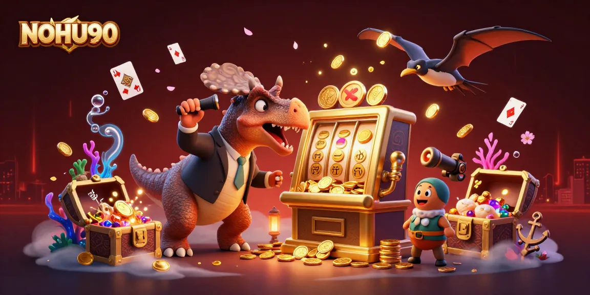 Experience the thrills of NOHU90's vibrant casino world as characters collide in a jackpot frenzy.