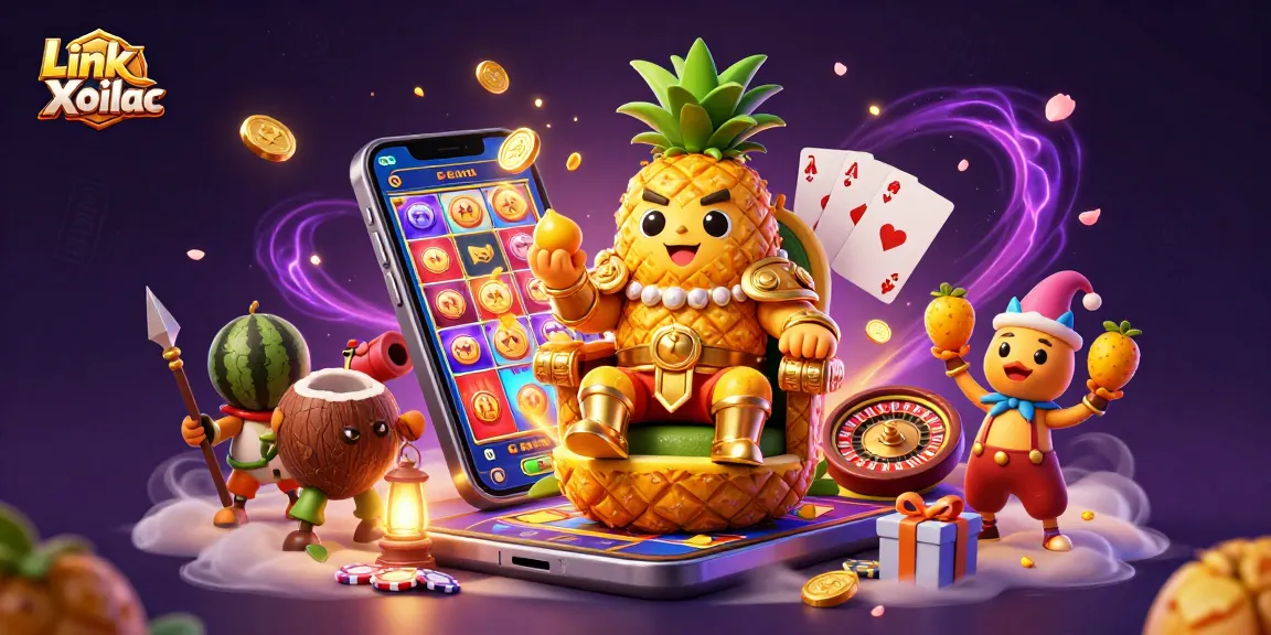 Engage with exciting games at Link Xoilac featuring the golden pineapple king and dynamic casino elements.